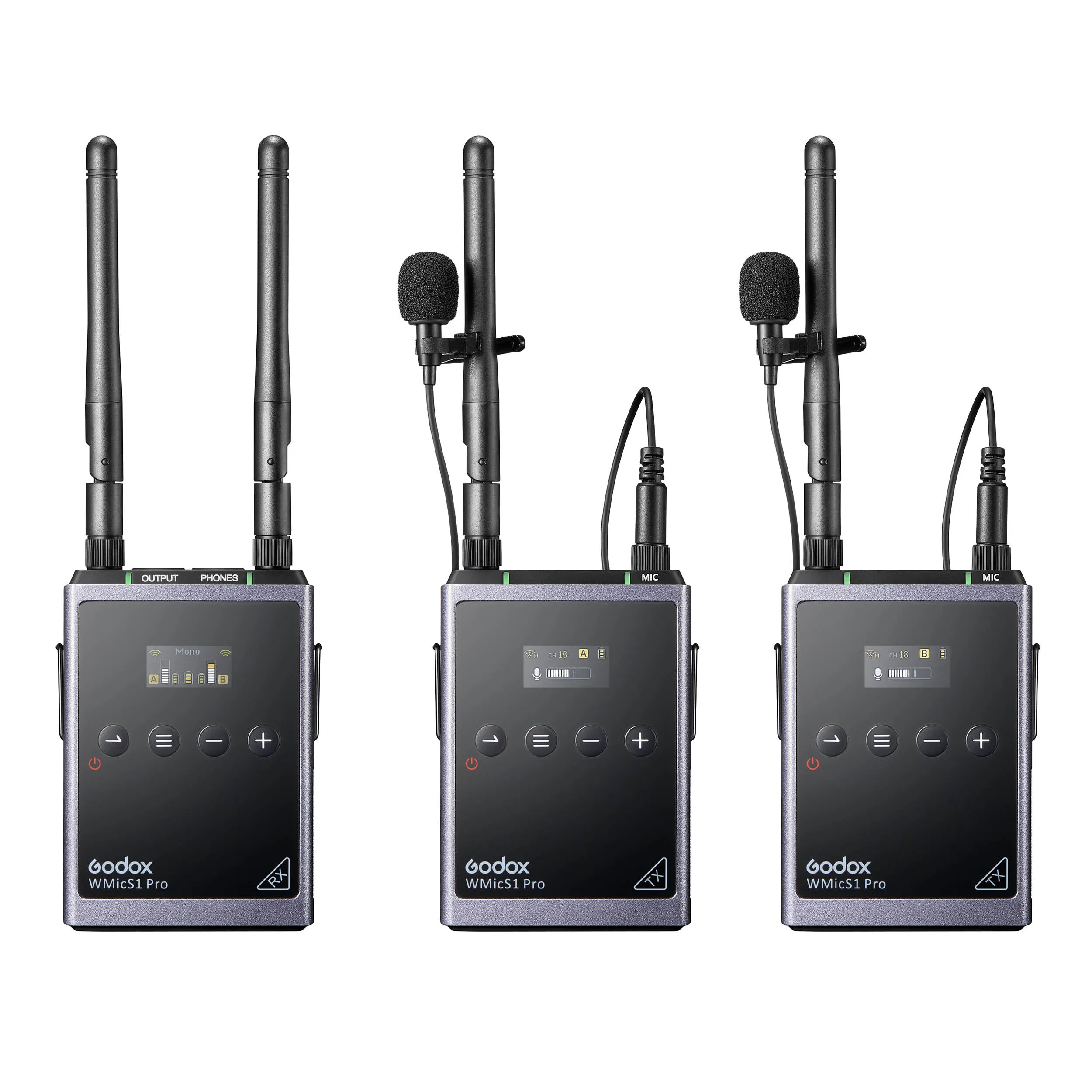 Godox WMicS1 Pro Dual-Channel UHF Wireless Microphone System