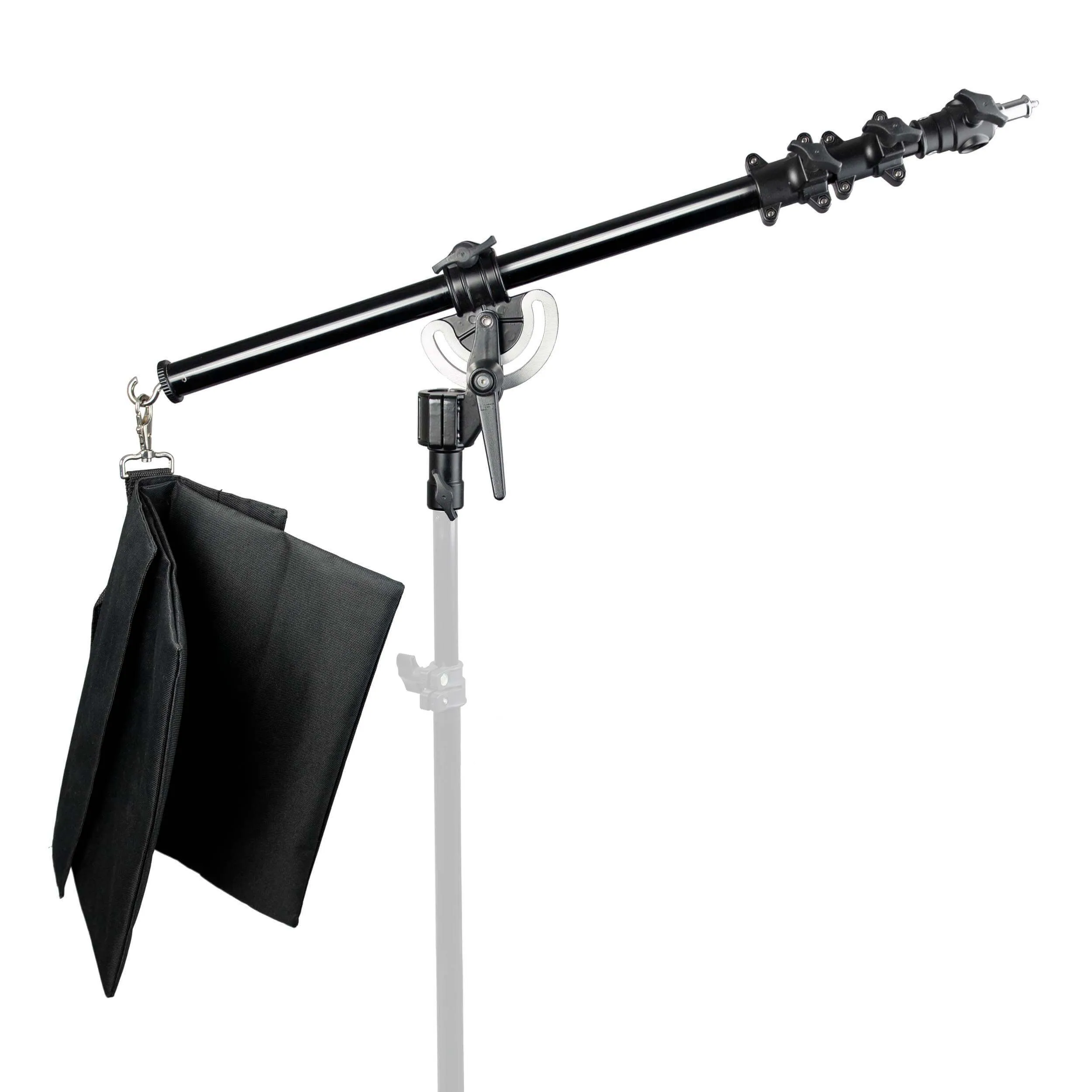 Professional 160cm Portable Boom Arm with Metal Hinge and Counterweight Bag for Studio Lighting