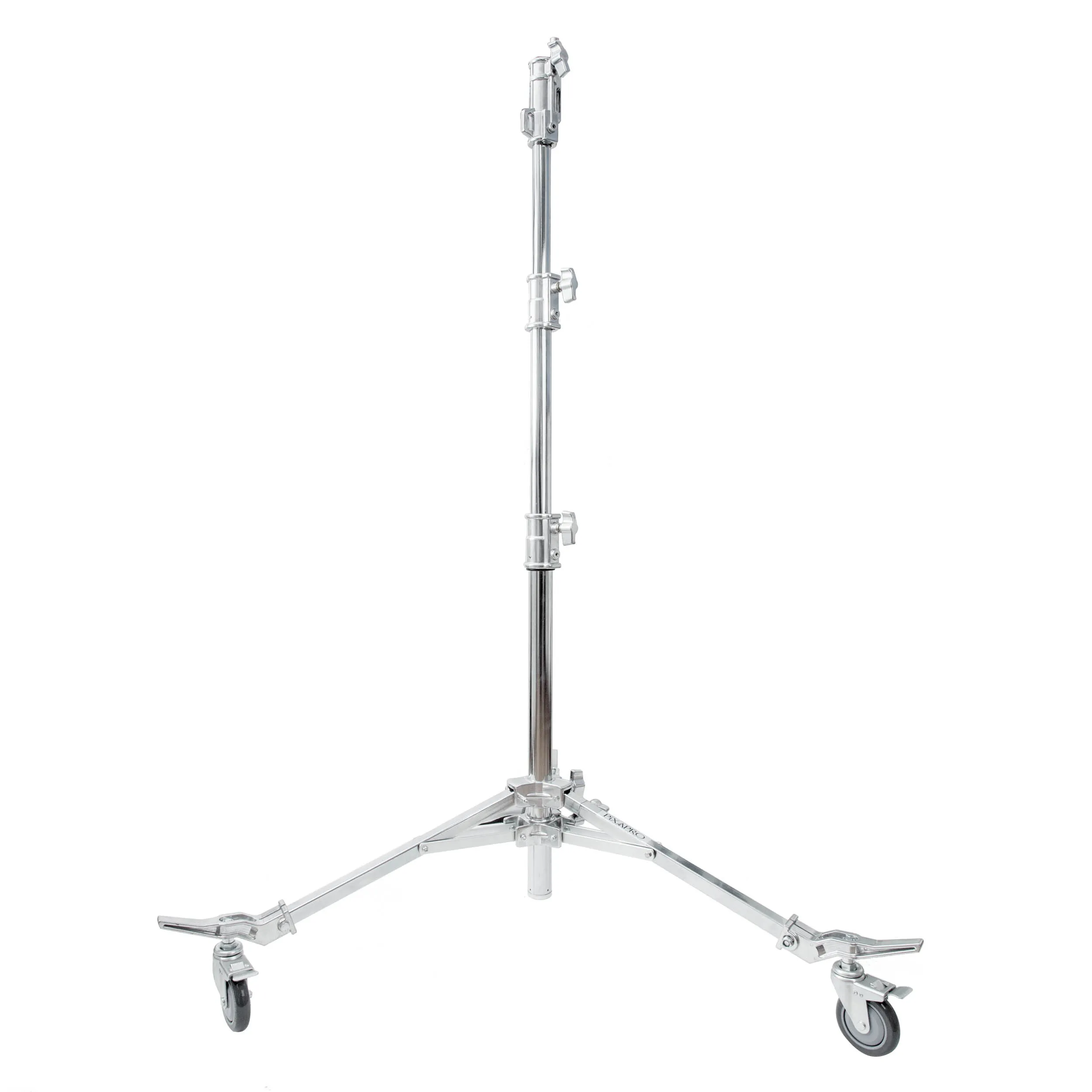 107cm–220cm Heavy-Duty Stainless Steel Adjustable Wheeled Combo Light Stand