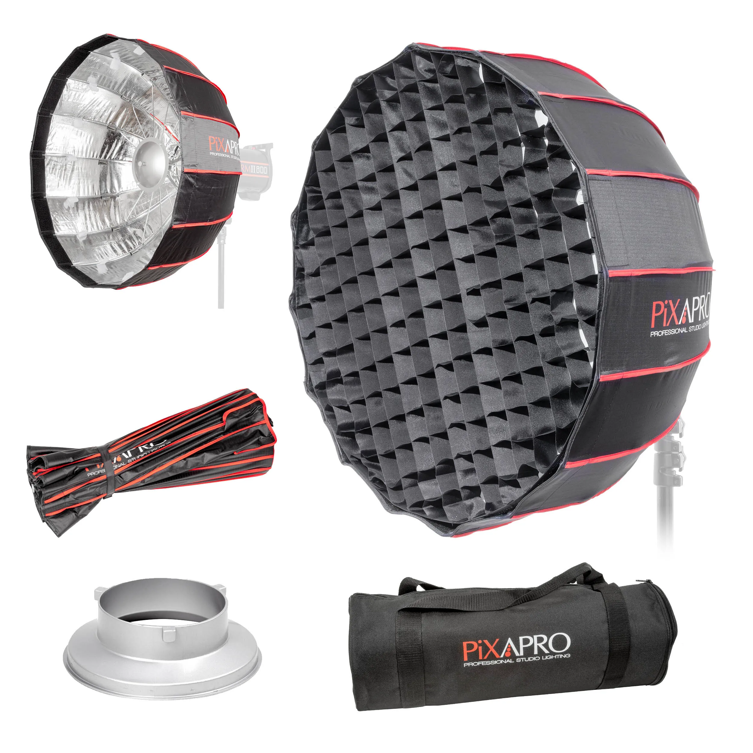 65cm (25.5") 16-Sided Easy-Open Parabolic Rice-Bowl Softbox with Silver Interior