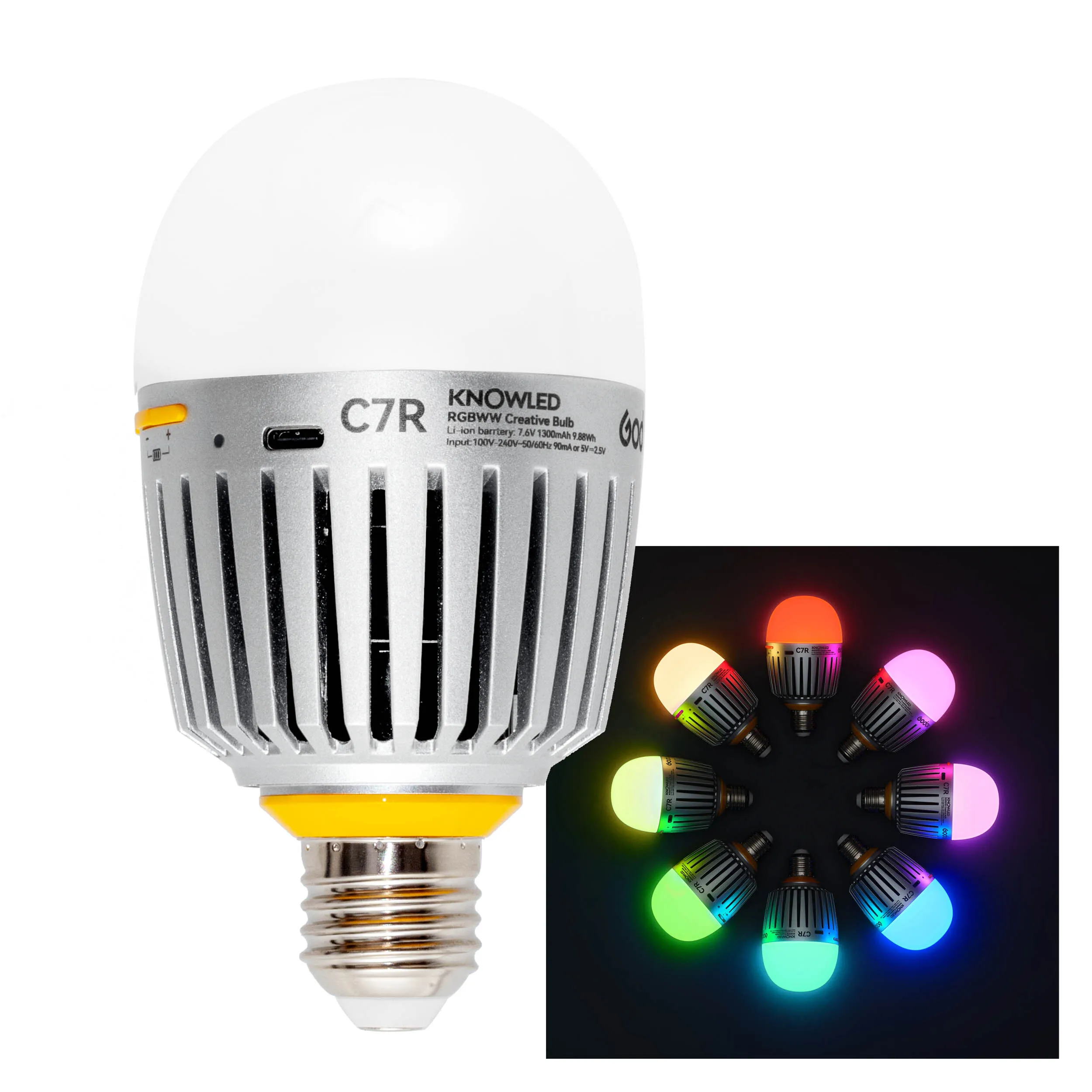 Godox KNOWLED C7R RGBWW Creative LED Bulb for Cinematic Practical Set Lighting