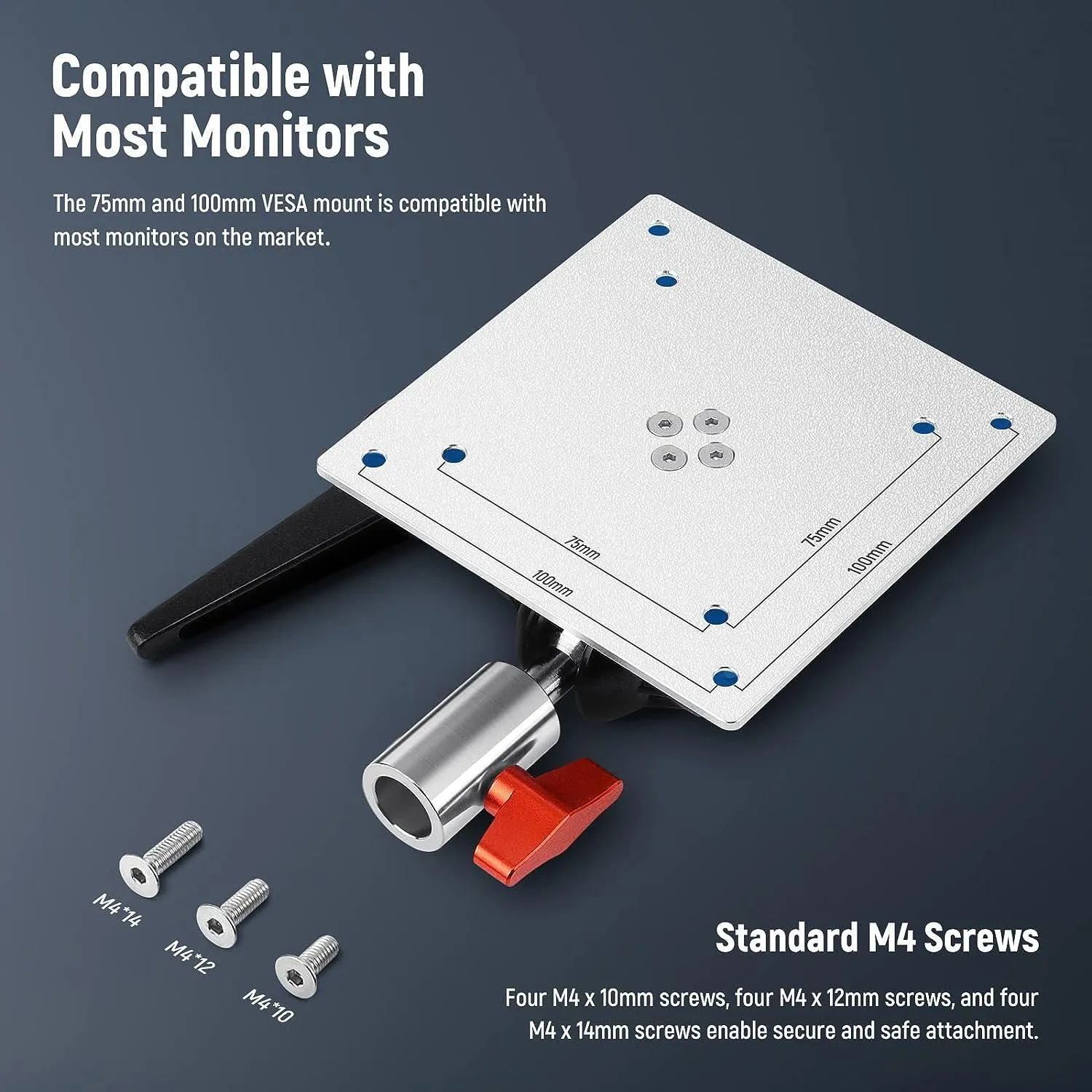 ADJUSTABLE MONITOR MOUNTING PLATE TO BABY PIN RECIVER