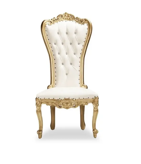 White and Gold Royal Throne Chair