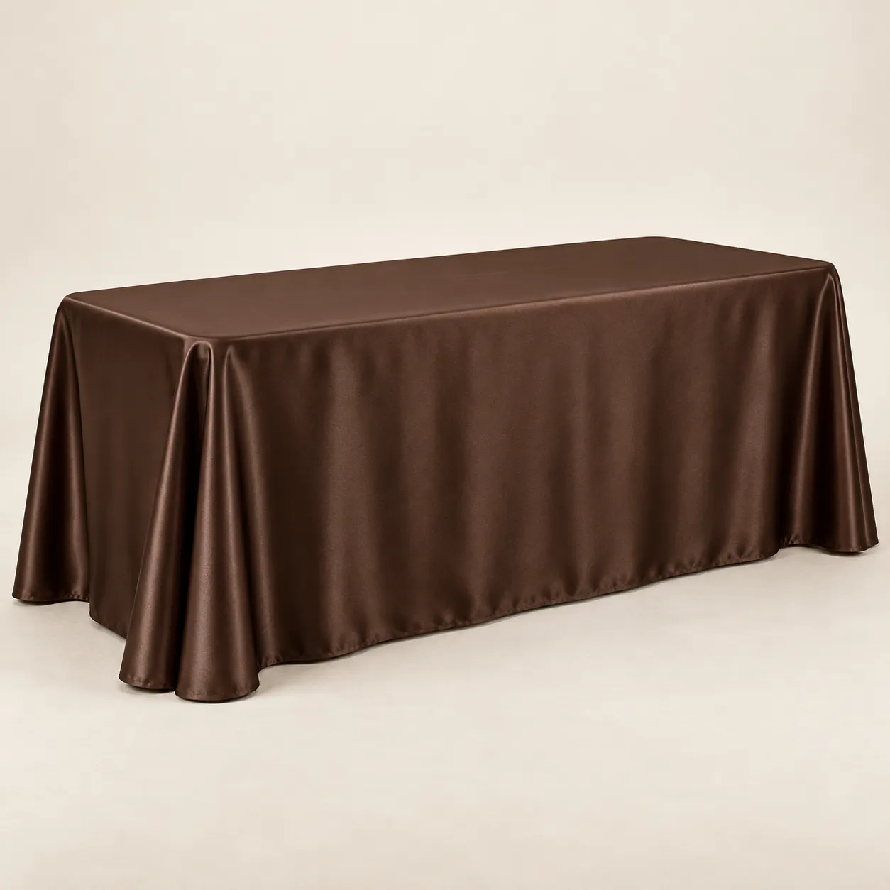 Chocolate Brown Satin Linen 90x156