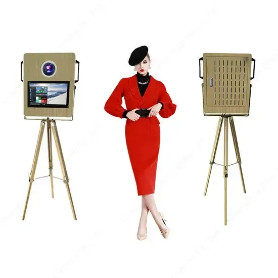 Vintage Wooden Standing Photo Booth