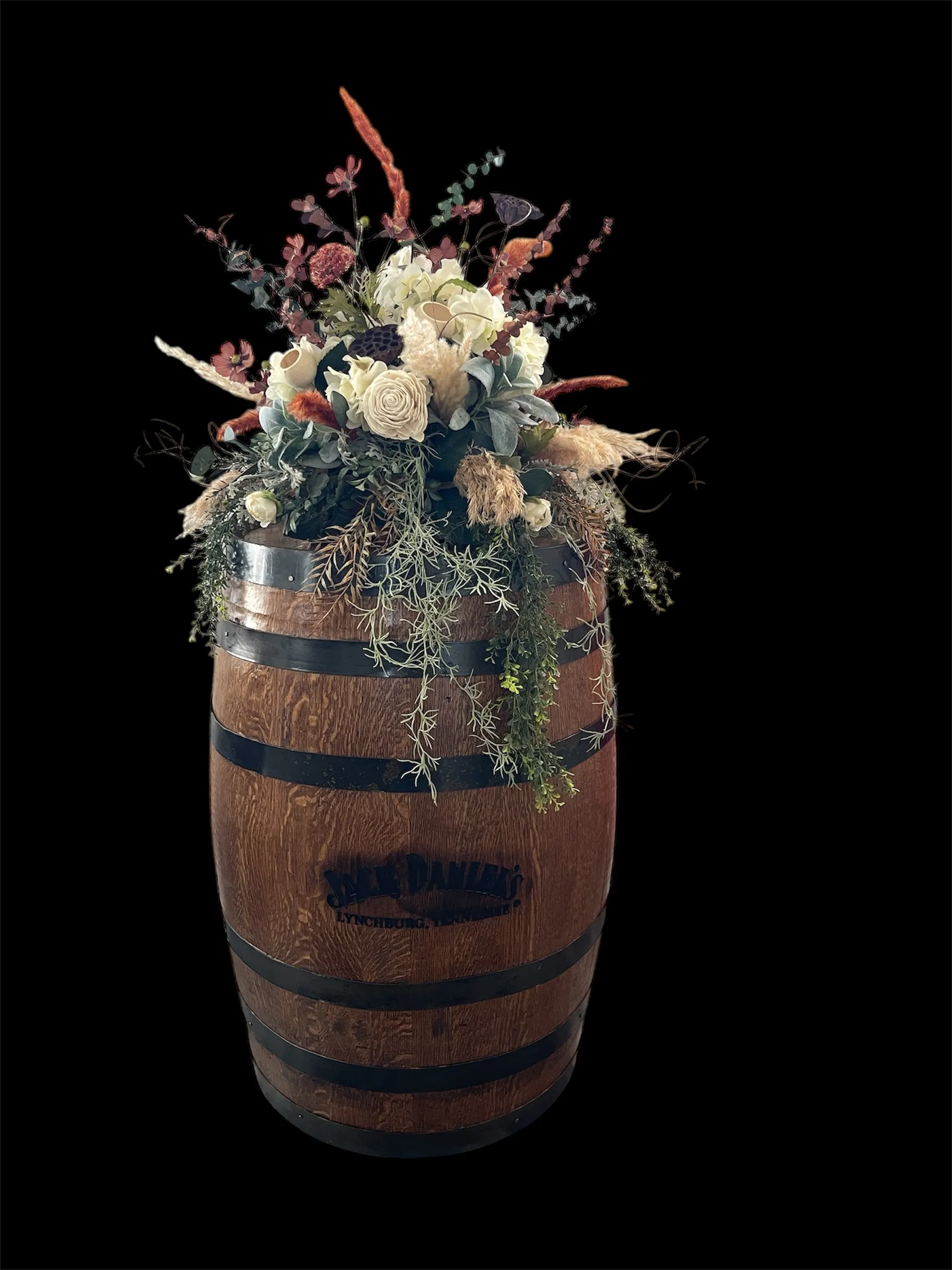 Florals - Arch, Backdrop, and Barrel Floral Arrangements