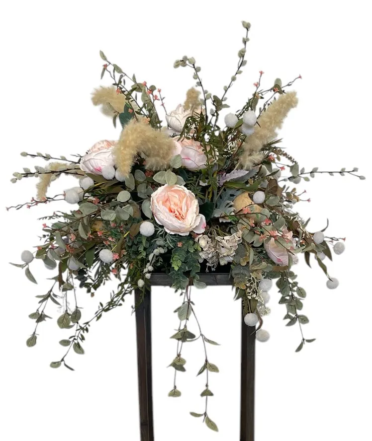 Floral - Peach Boho - Barrel Topper