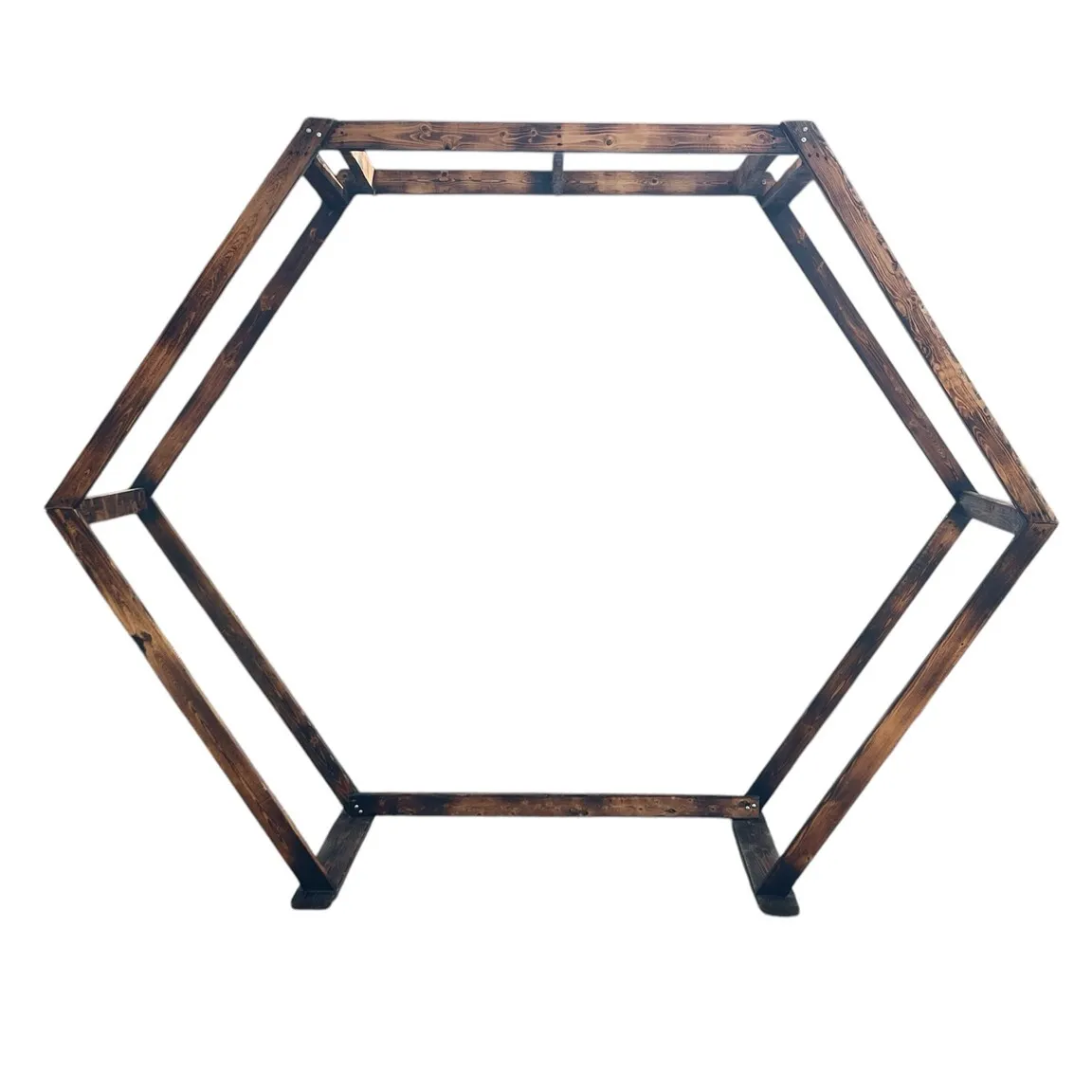 Arch - Hexagon Arch, Rustic Wood, Heavy Duty