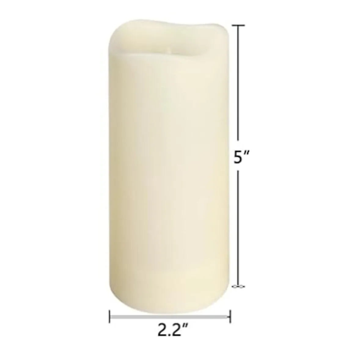 Candle - Pillar LED Flameless, White 5" w/remote