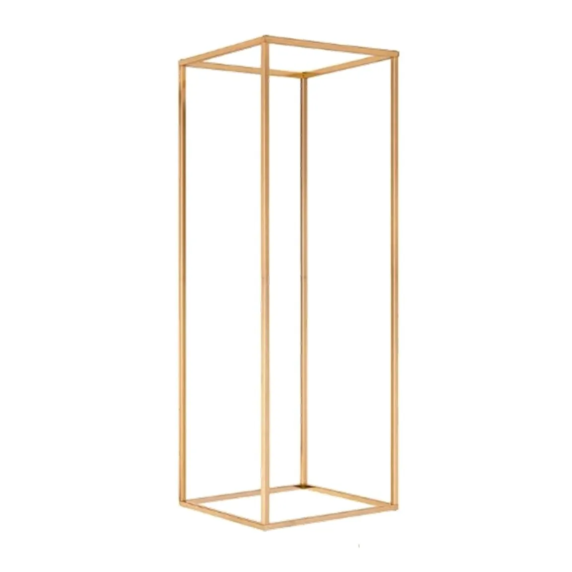 Hurricane Lantern, Floral Stand - Gold 24"