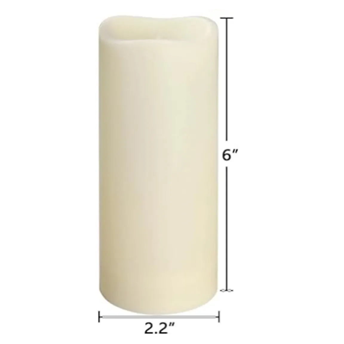 Candle - Pillar LED Flameless, White 6" w/remote