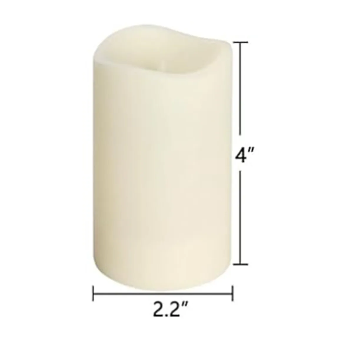 Candle -  Pillar LED Flameless, White 4" w/remote