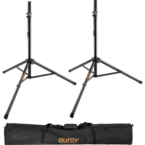 Auray SS-47S-PB PA Speaker Stands w/ Carrying Case (Pair)