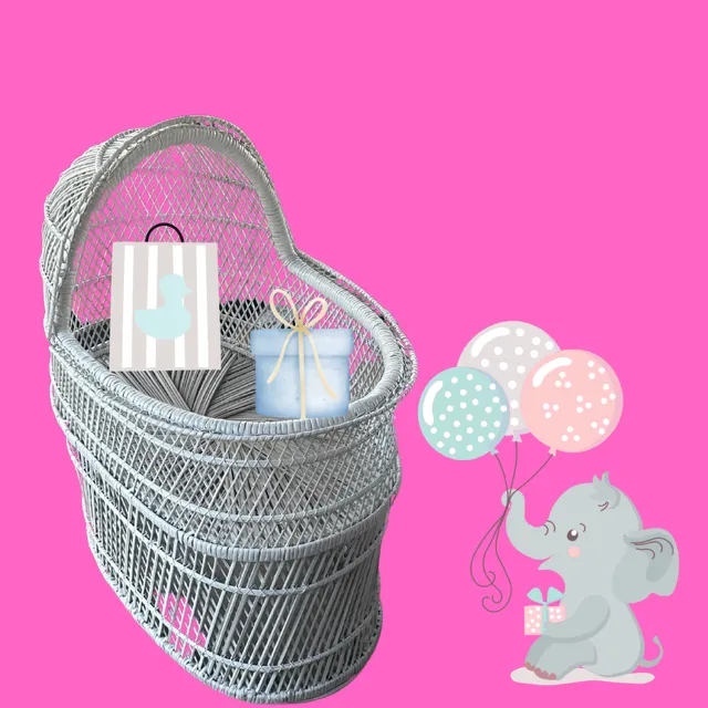 White Wicker Bassinet