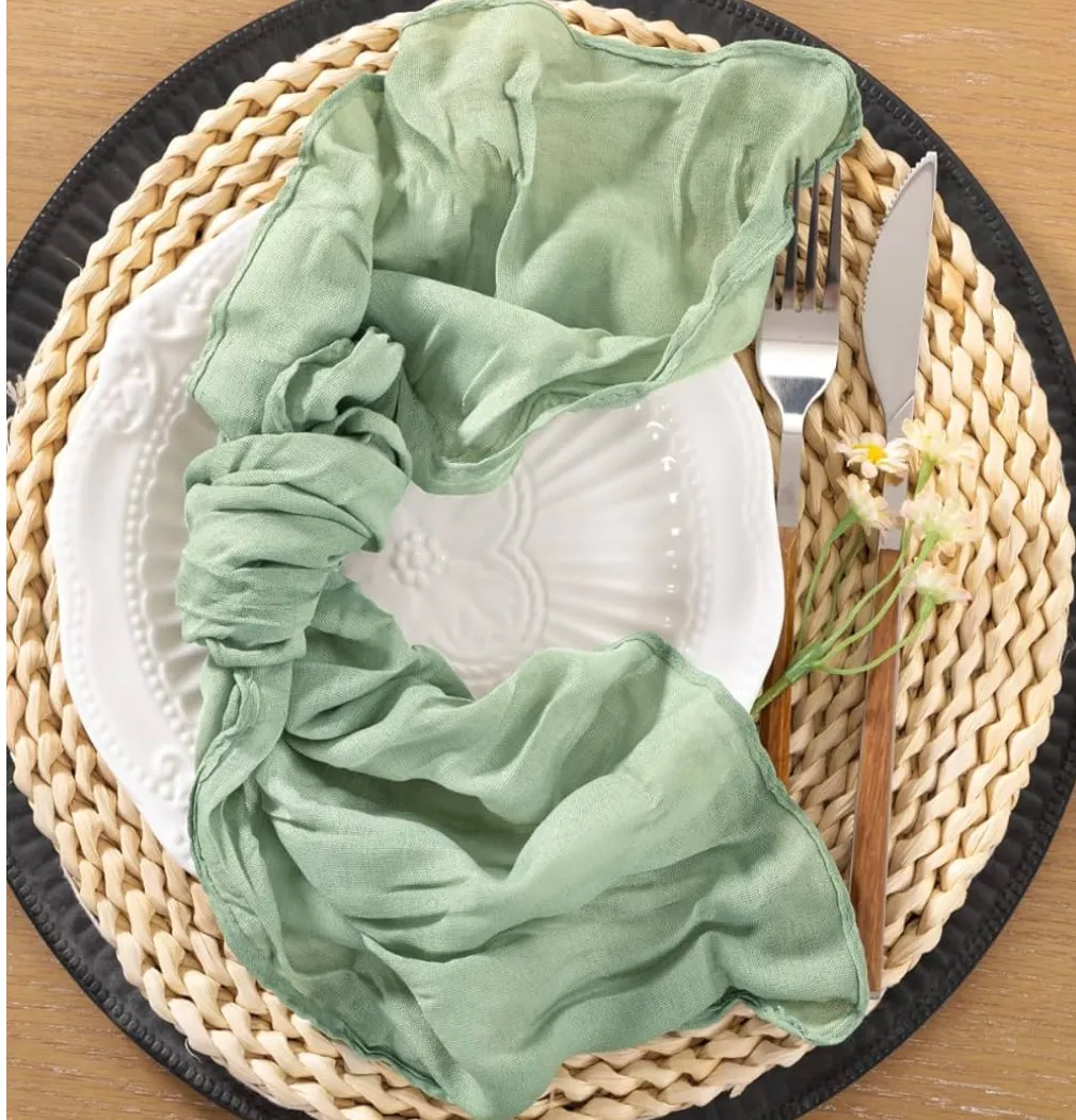 Sage Green Cheesecloth Napkins