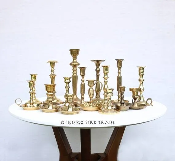 Gold Candle Sticks Various Sizes