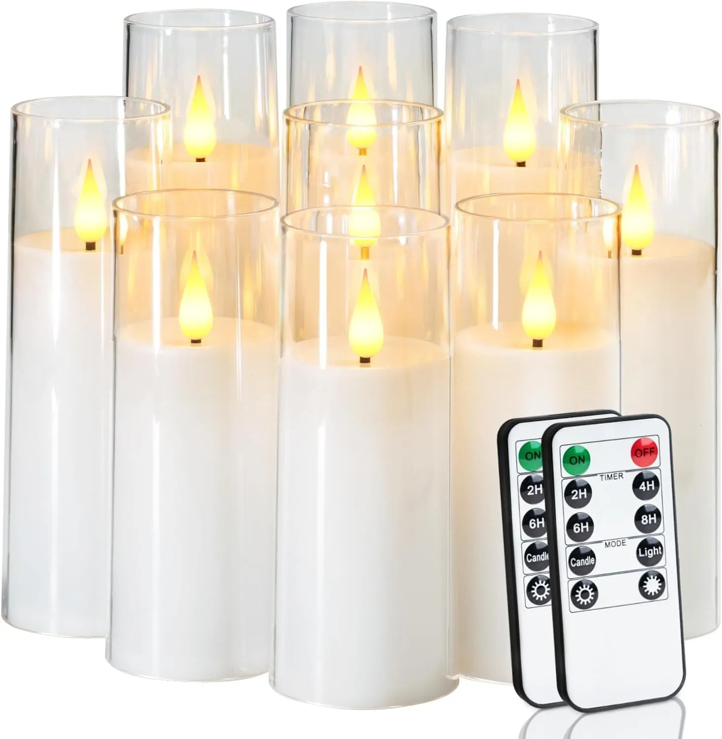 White Battery Operated Candles 3 Sizes
