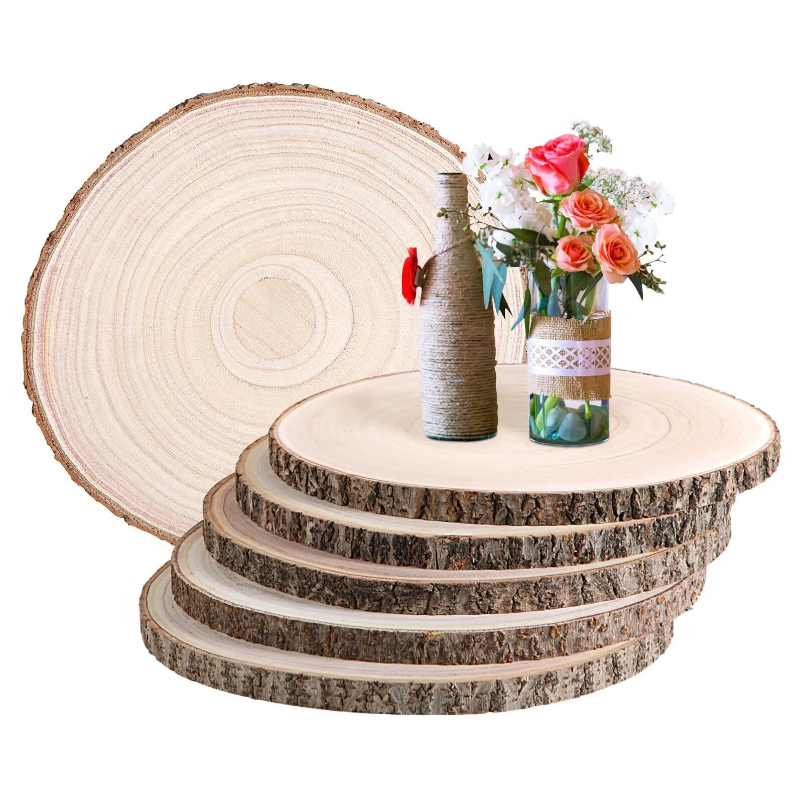 Round Cut Wood Centerpiece