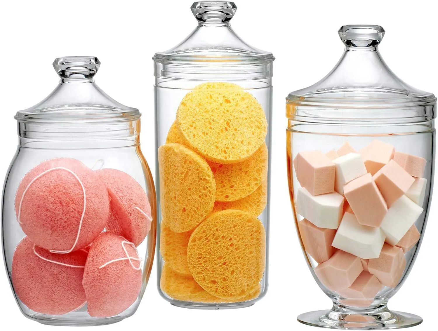 Clear Acrylic Candy Jars Set of 3