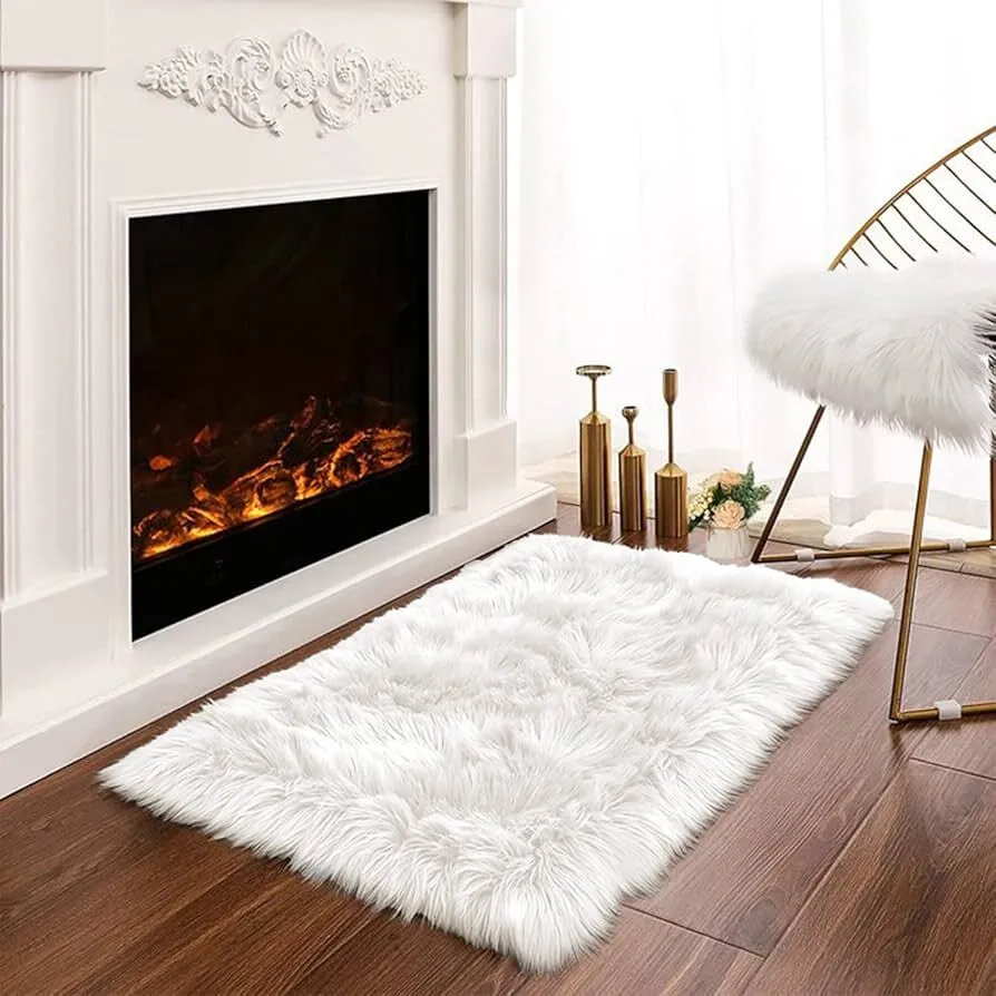 White Rectangular Rug