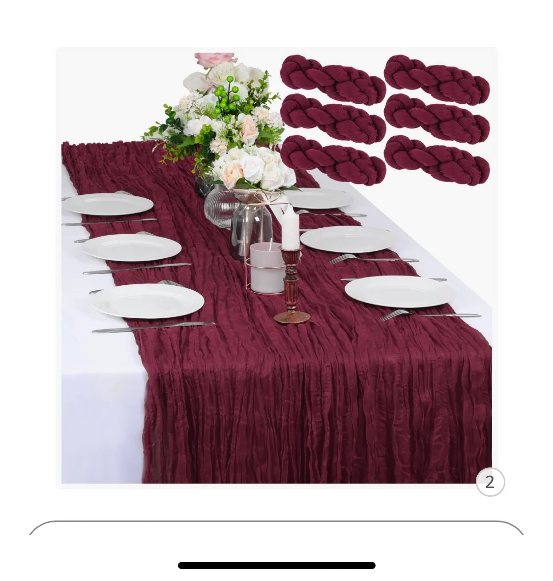 Burgundy Table Runners