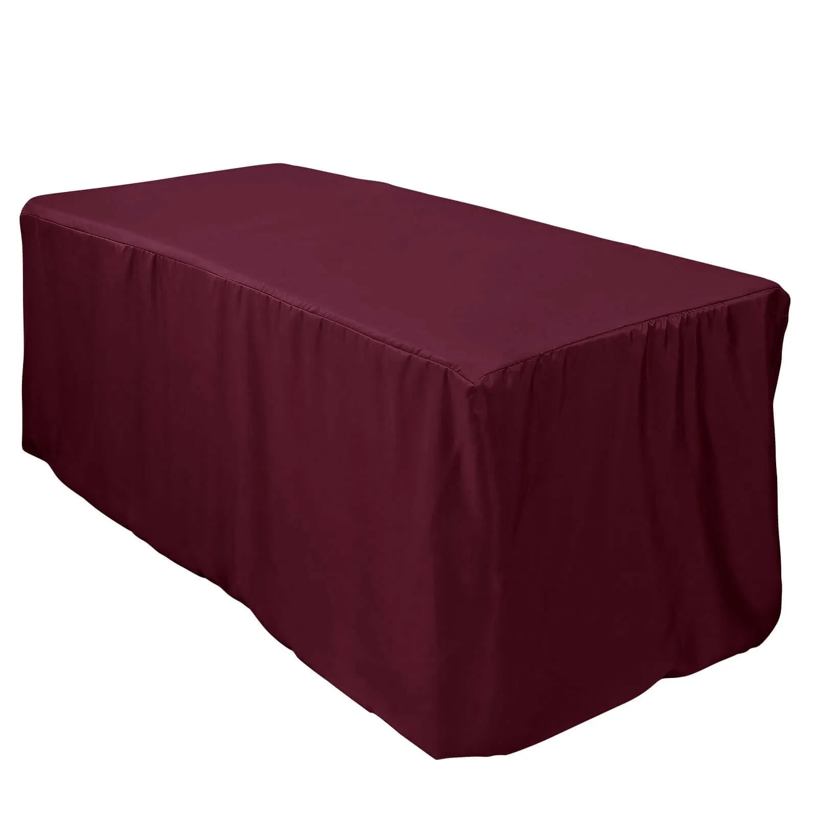 6' Fitted Burgundy Table Cloth