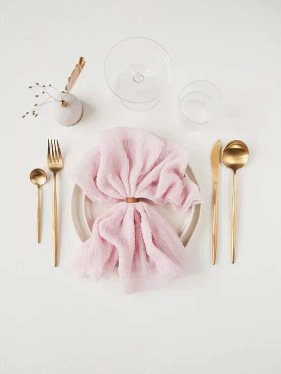 Soft Pink Cheesecloth Napkins