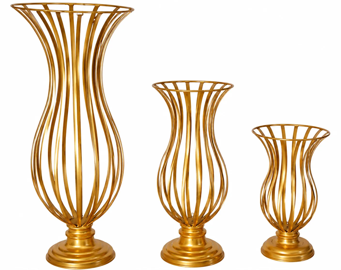 Kit - 3 vasos de ferro para decoração 