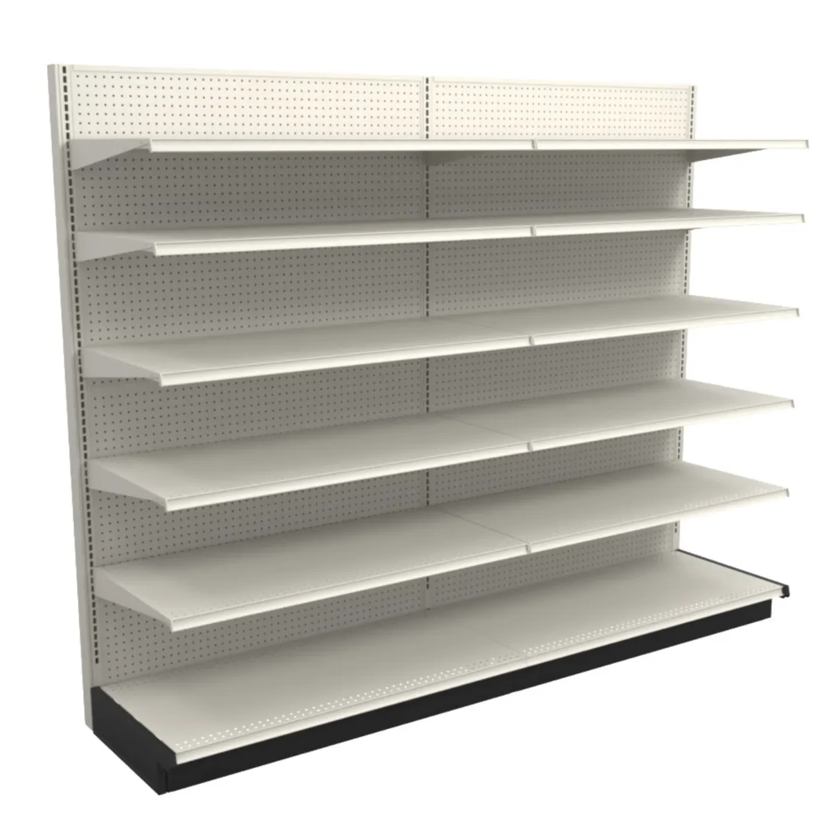 96''H - Single-Sided Gondola Shelving – Starter + Add-On (2 Units) - (x2 Base + 10 Shelves)