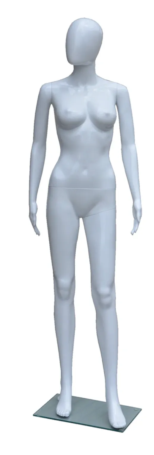 Female, Full Body Mannequin, Egghead, Plastic in White 