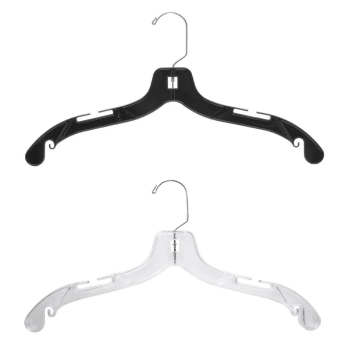 14″ Light-Duty Plastic Top/Dress Shirt Hangers – Pack of 25 