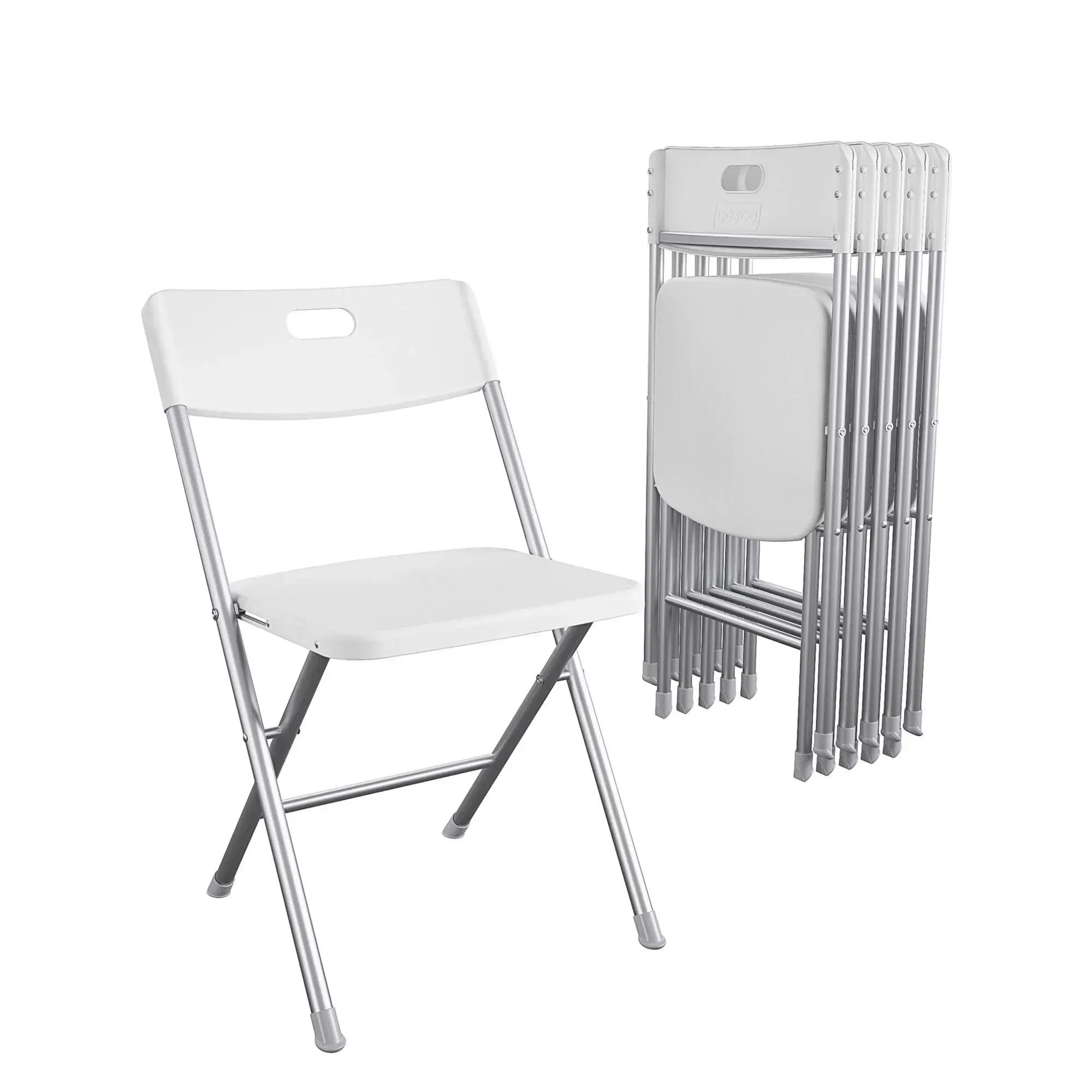 white folding plastic chair 