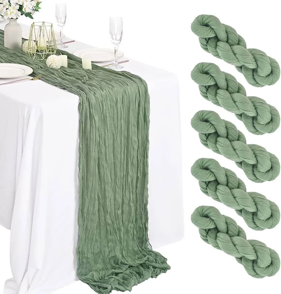 Sage green table runner
