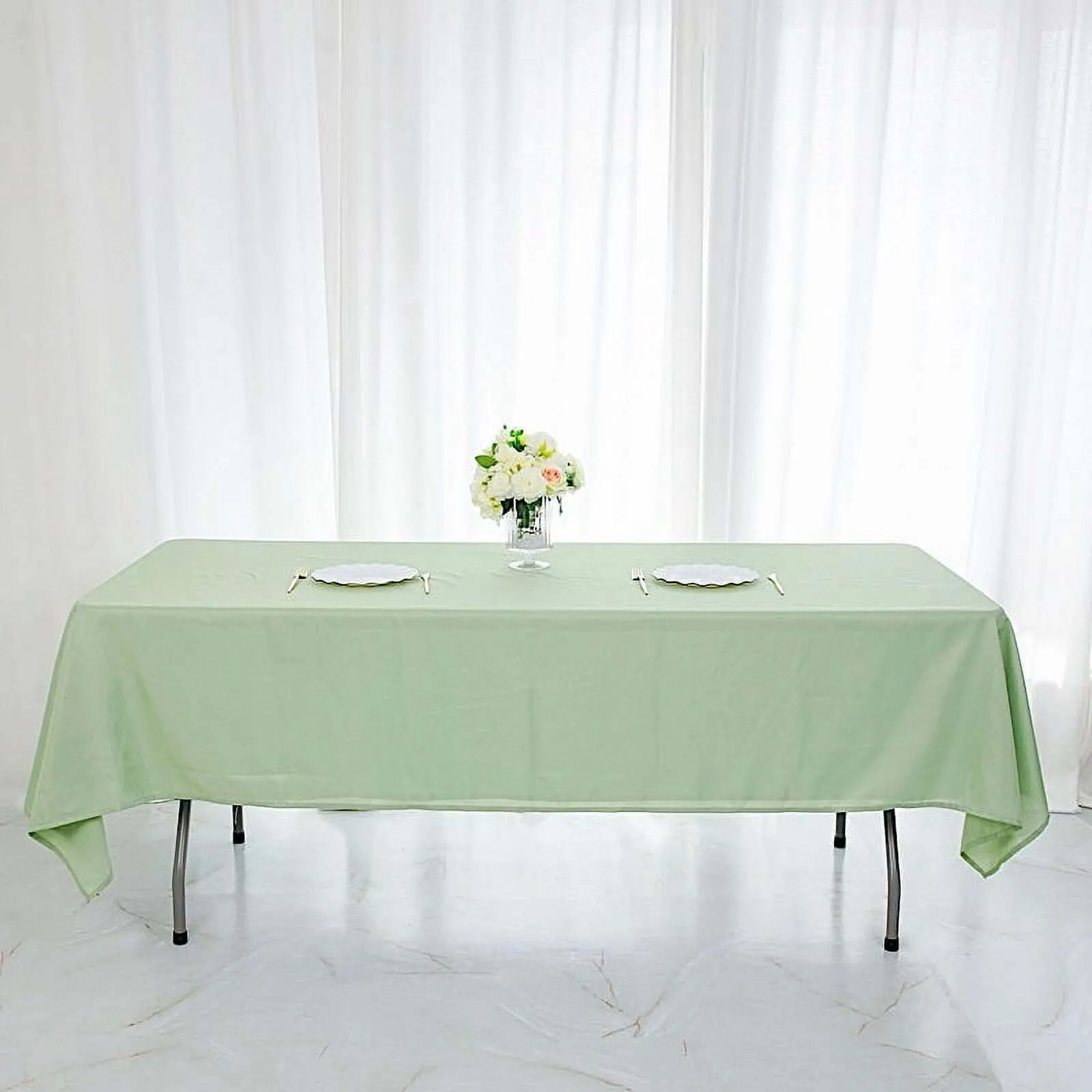 Sage green rectangle tablecloth