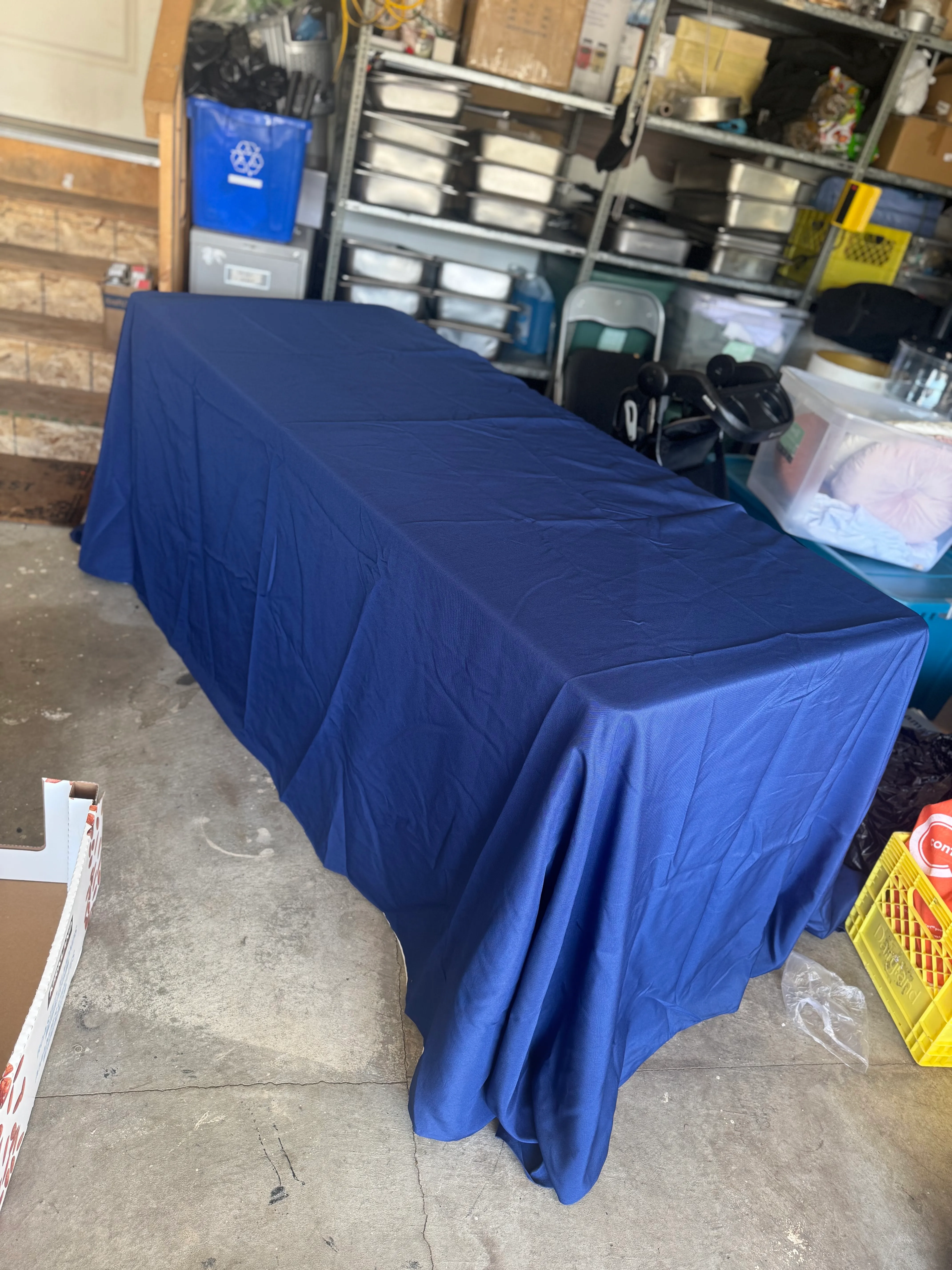 Navy blue rectangular tablecloth 