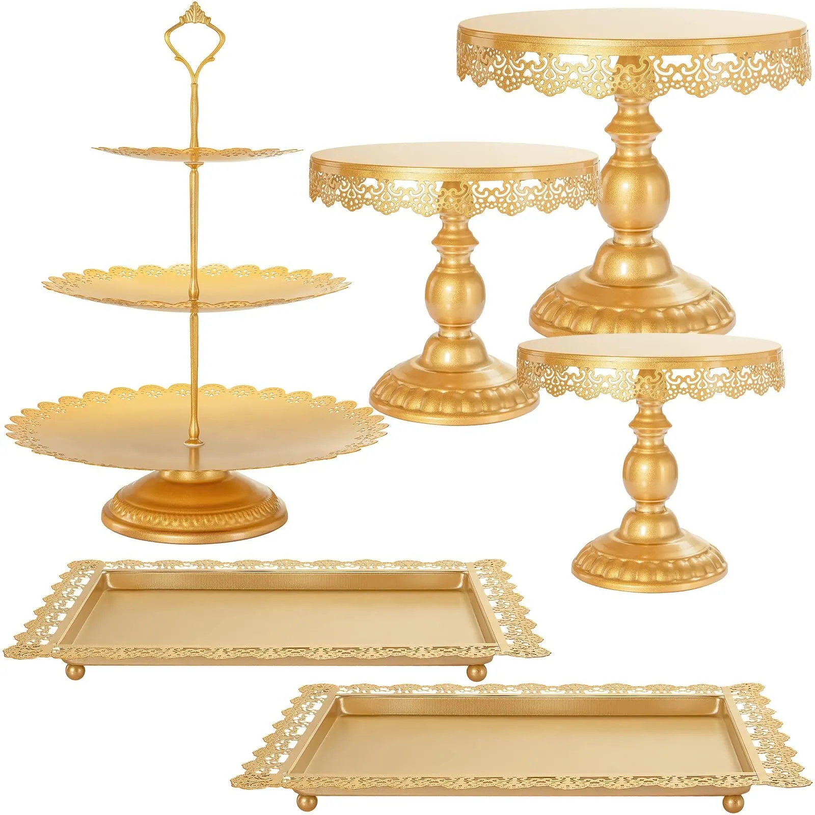 Gold dessert stands