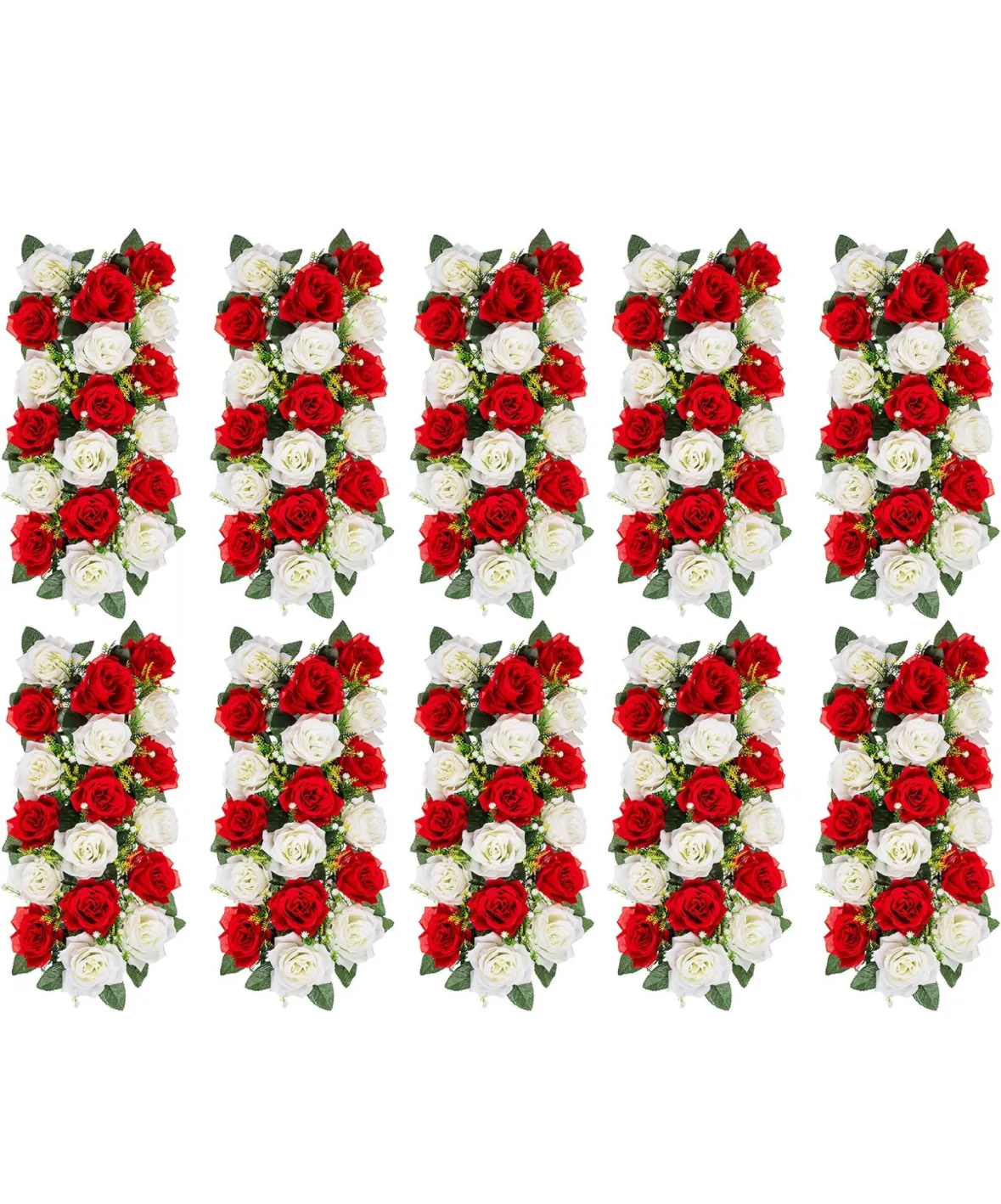 Red flower row