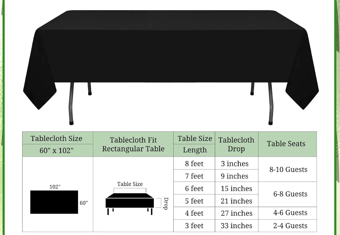 Lab length black tablecloth 