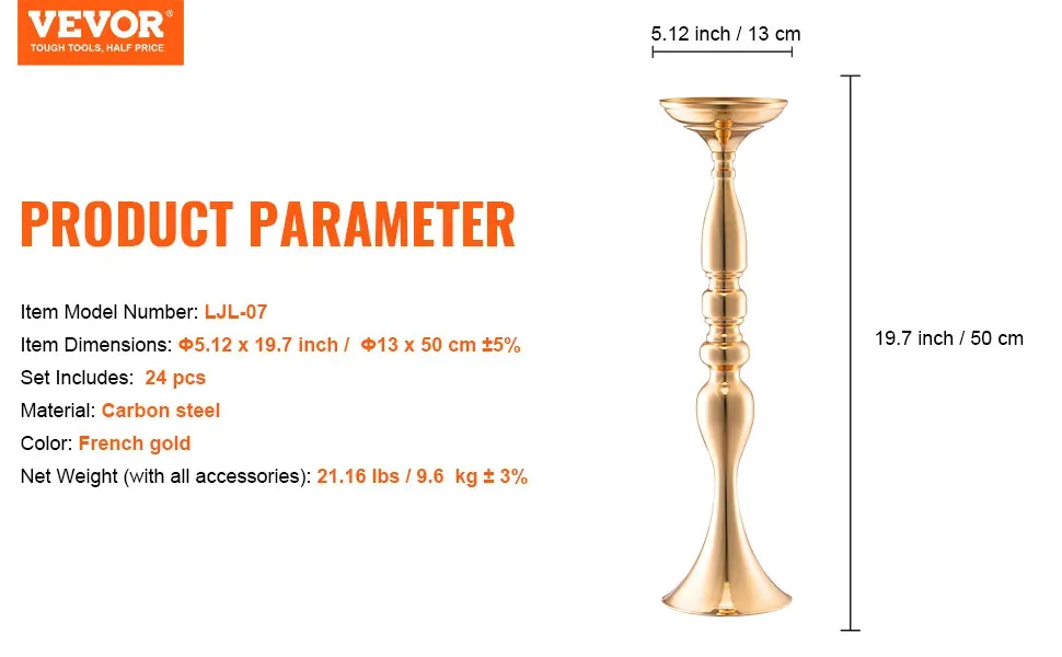 gold tall table centerpiece stand