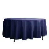 navy blue round 108" tablecloth