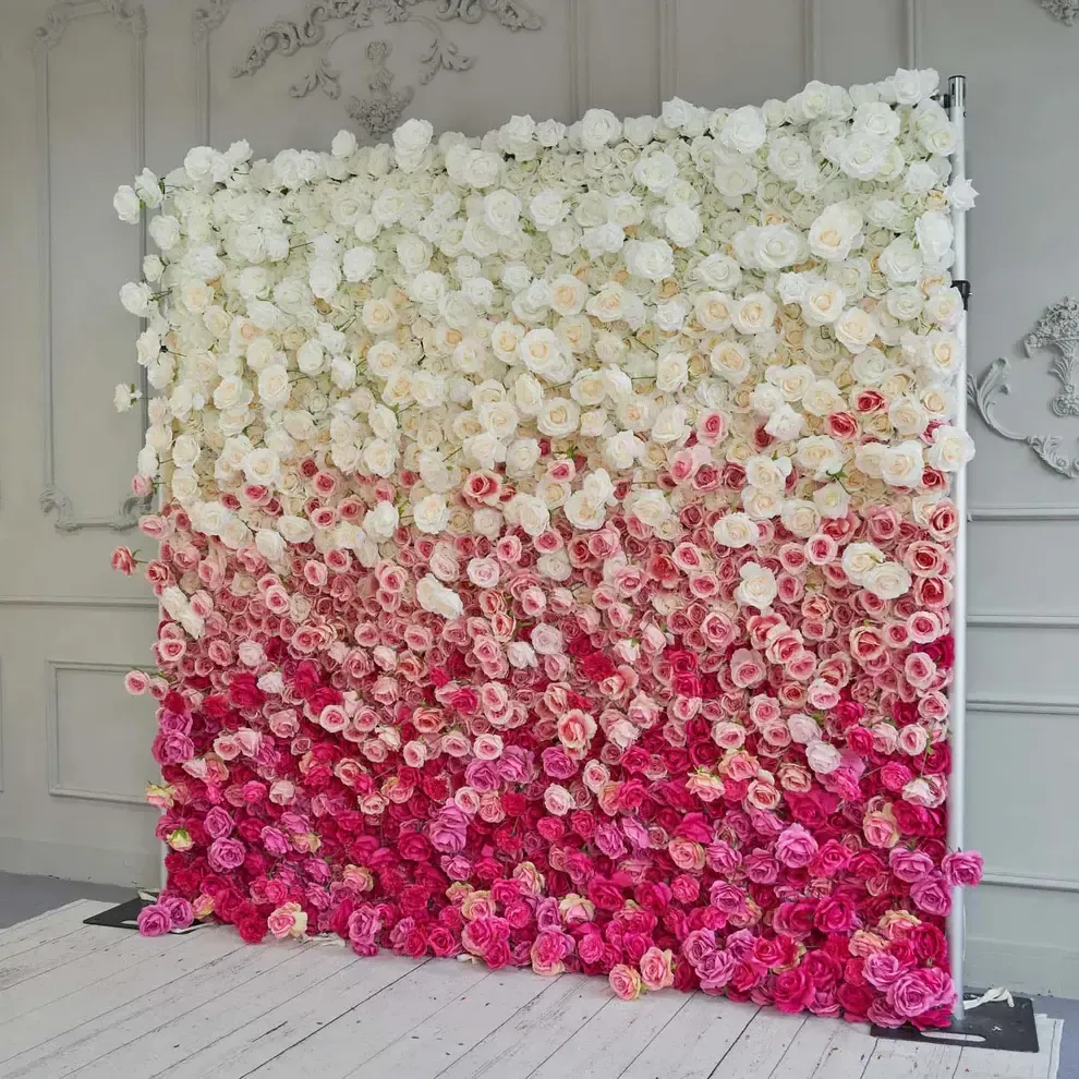 Red / White Rose Flower Wall 