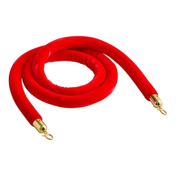 Red Stanchion Rope 8' Gold End