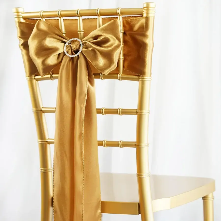 Gold Satin Chair Sashes