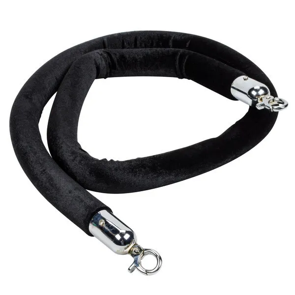 Black Stanchion Rope 8' Chrome End