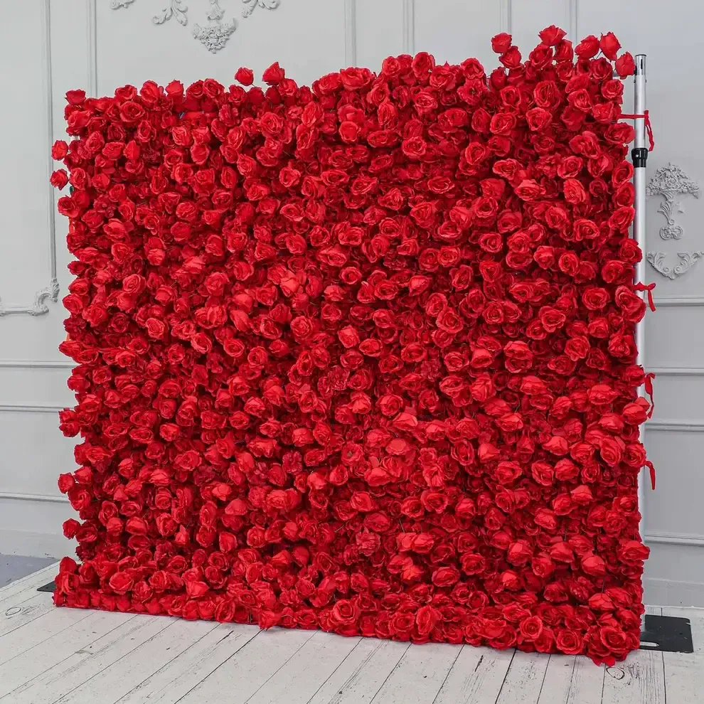 Red Rose Flower Wall