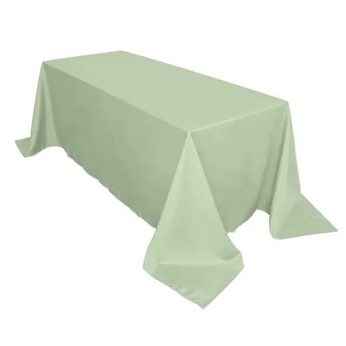 90' x 132' Polyester Tablecloth- Sage Green