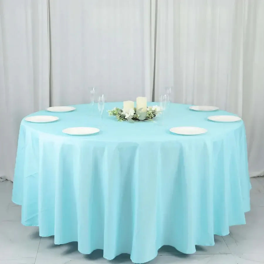 108 Round Polyester Tablecloth (Pick a color)