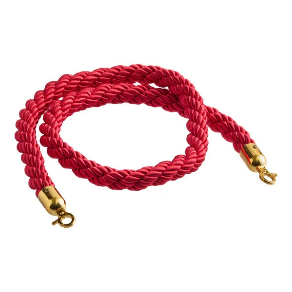 Red Stanchion Rope 8' Gold End