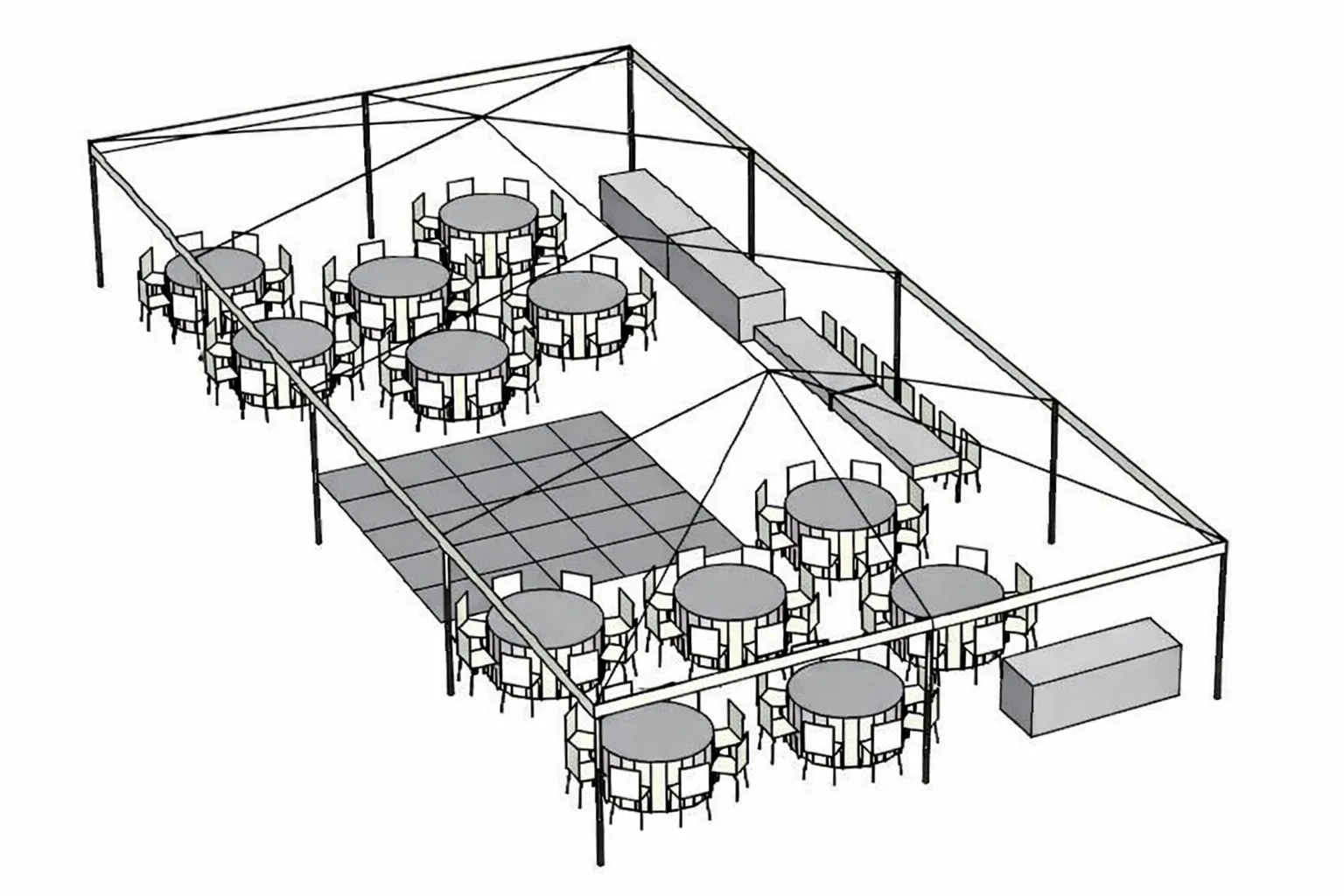 100 Person Wedding Tent Package