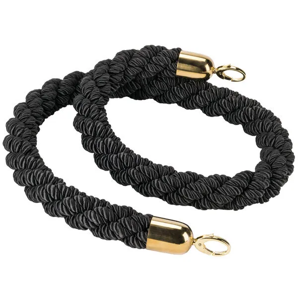 Black Stanchion Rope 8' Gold End